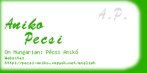 aniko pecsi business card