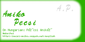 aniko pecsi business card